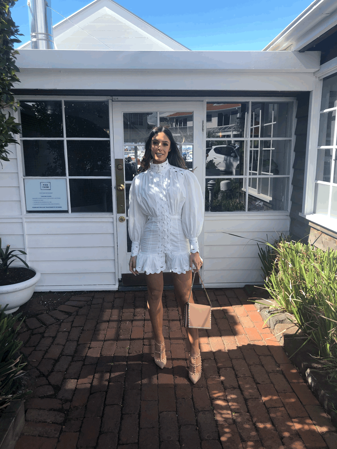 Love Labels - Turtleneck Cut Out Mini Dress for rent on The Volte - main image