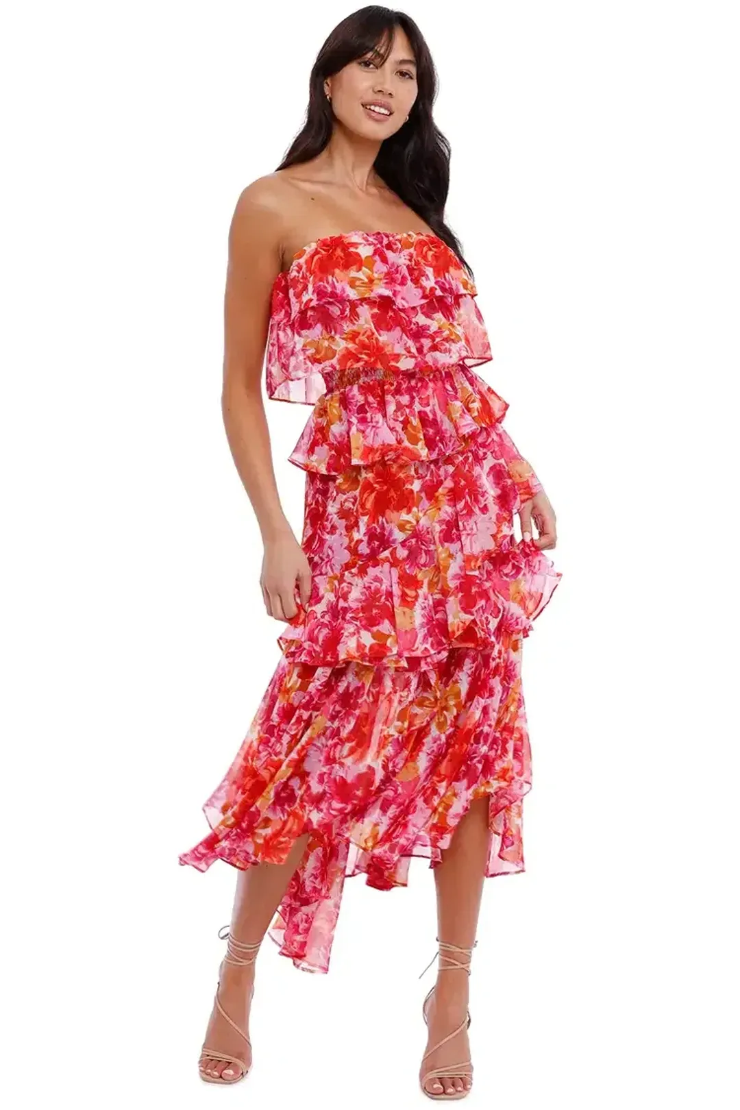 Misa LA Luciana Midi Dress Floral Size 12 for rent on The Volte - main image