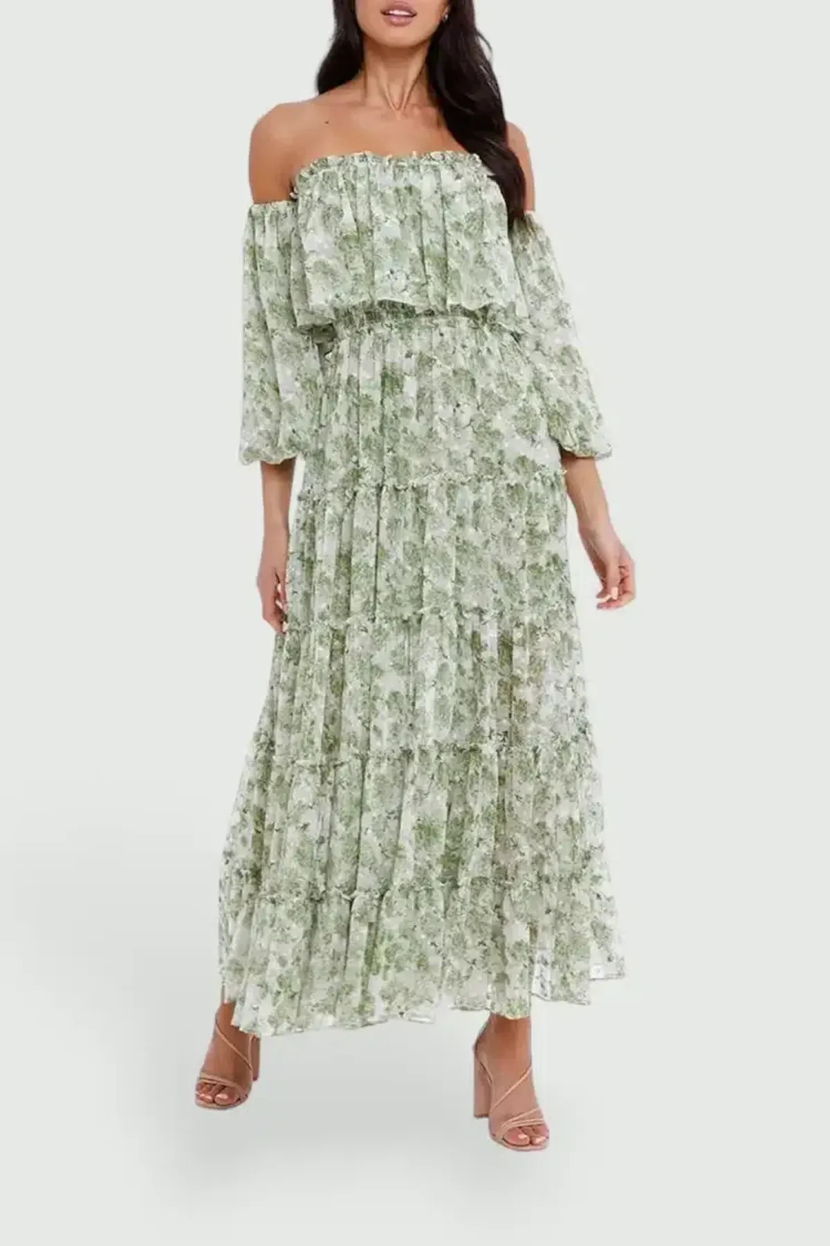 Misa LA Cassandra Maxi Dress in Floral Green Size 10 - Image 1