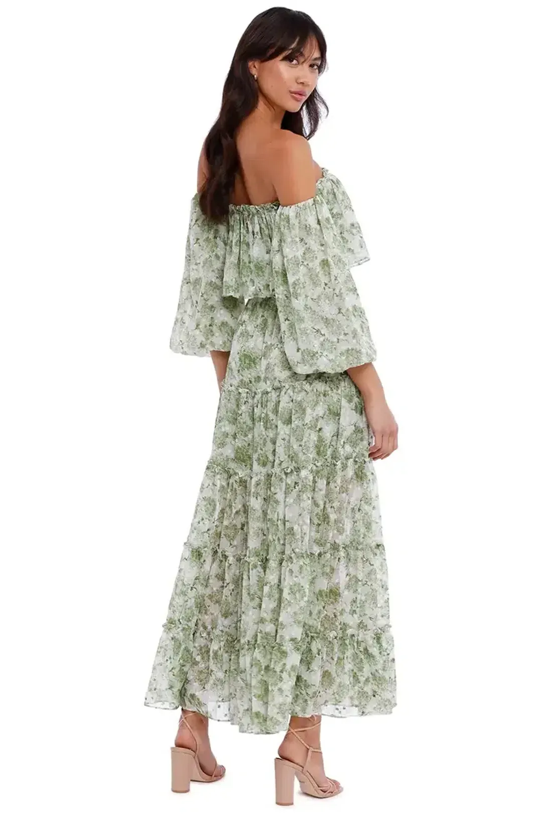 Misa LA Cassandra Dress in Floral Green Size 12 for rent on The Volte - main image