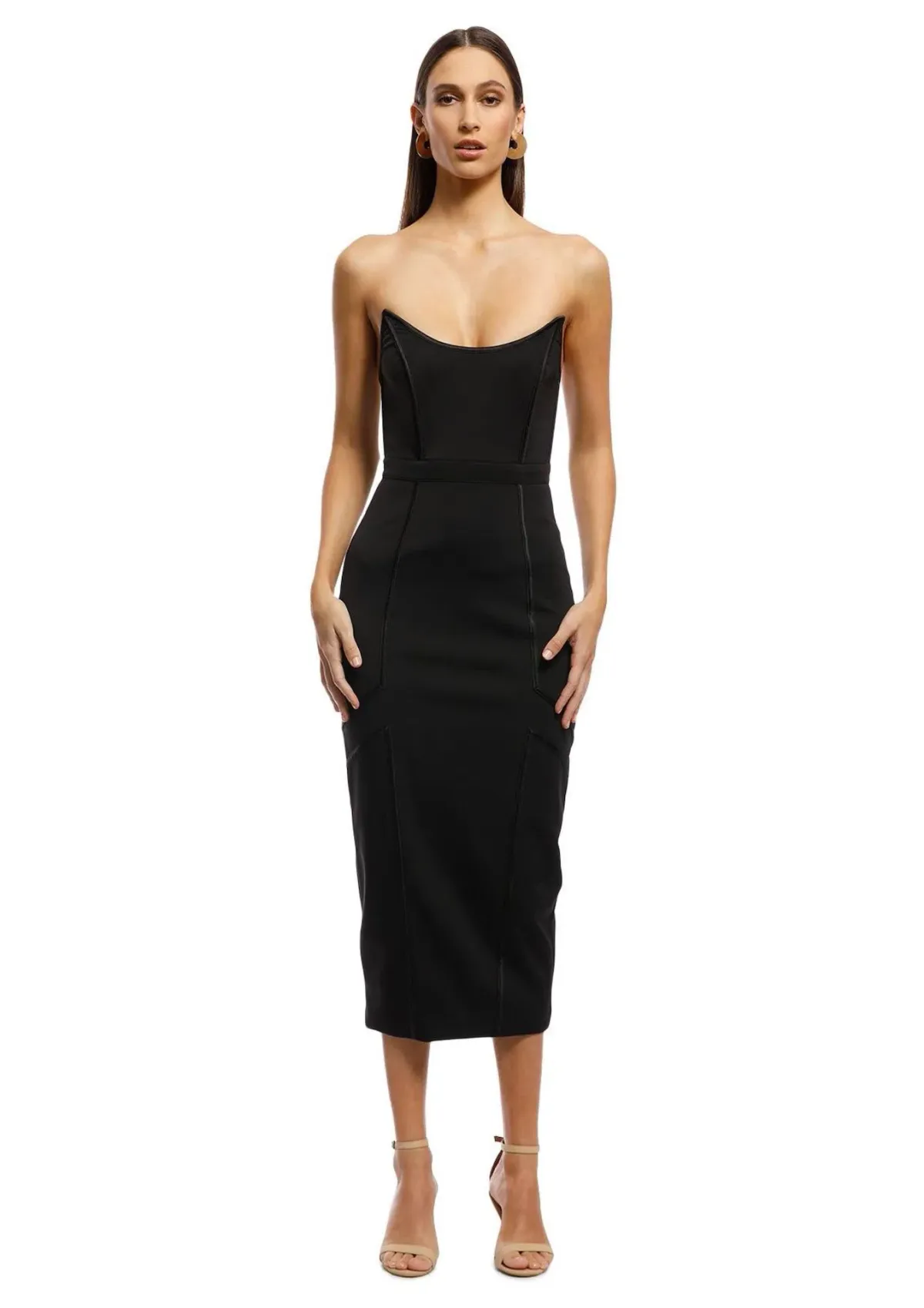 MISHA Lea Midi Dress Black Size 12 - Image 1