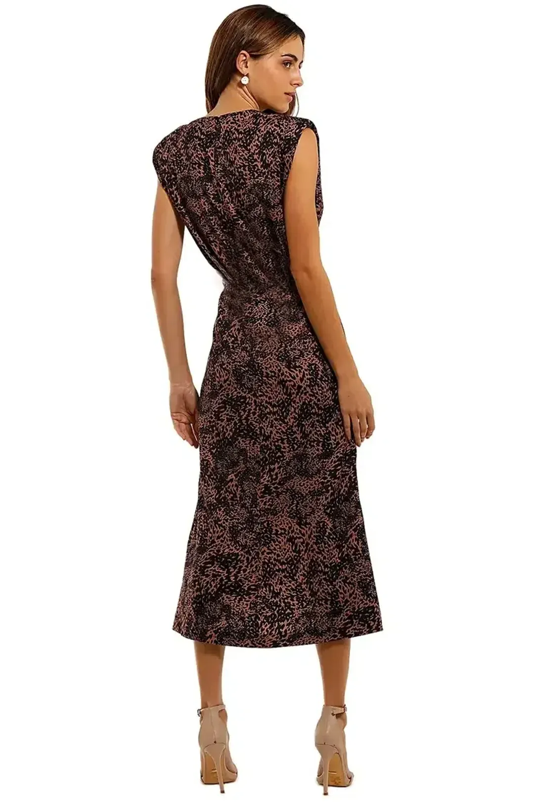 MISHA Carlina Midi Dress Animal Print Size 6/XS for rent on The Volte - main image