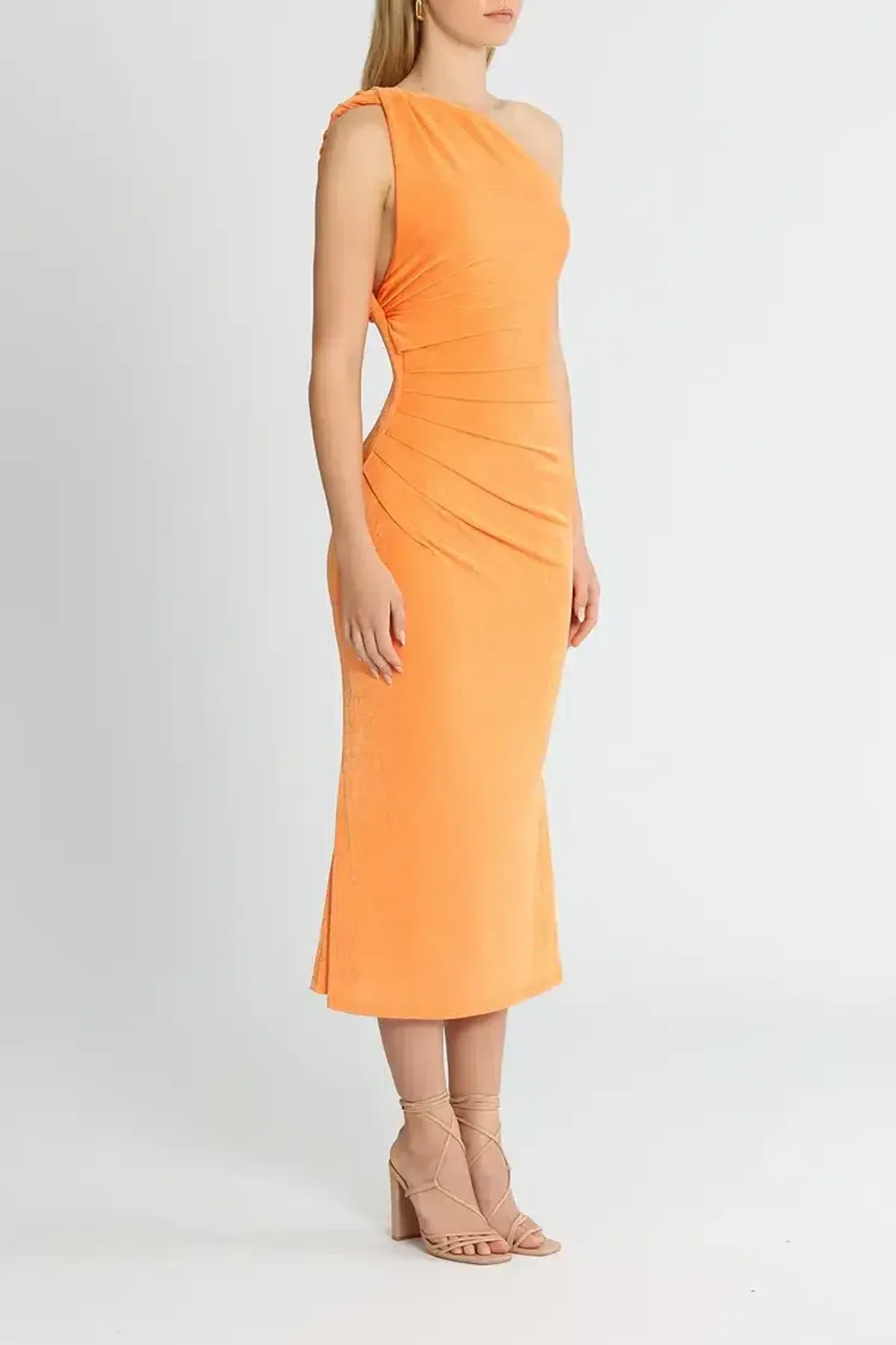 MISHA Dune Midi Dress Orange Size 16 - Image 2