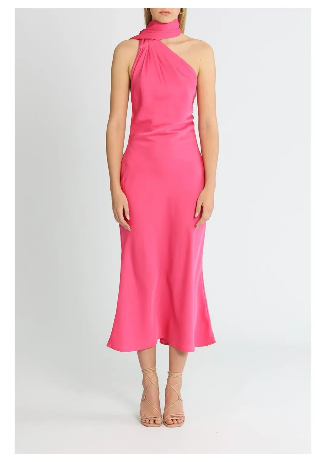 MISHA Vivica Midi Dress in Pink Size 14 for rent on The Volte - main image