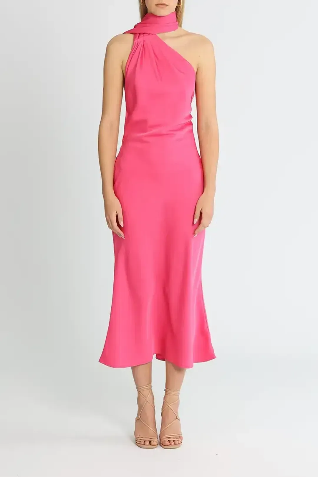 MISHA Vivica Midi Dress in Pink Size 14 for rent on The Volte - main image