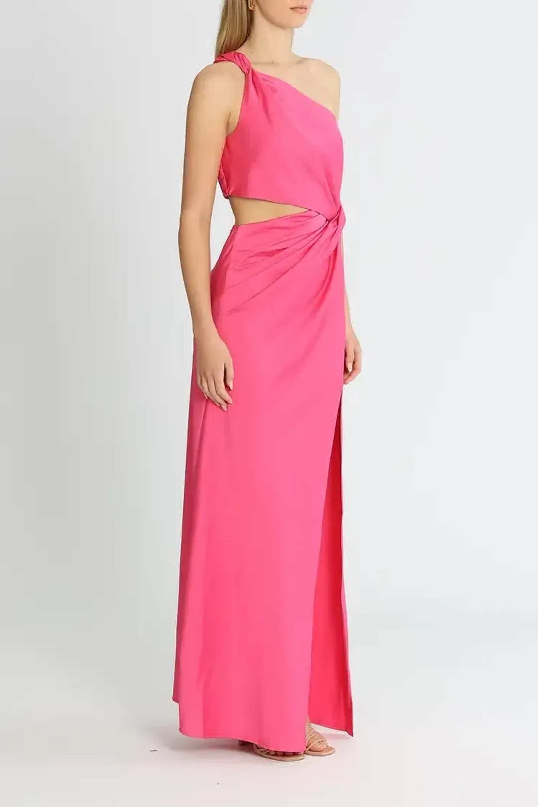 MISHA Kristin Satin Gown Pink Size 14 for rent on The Volte - main image