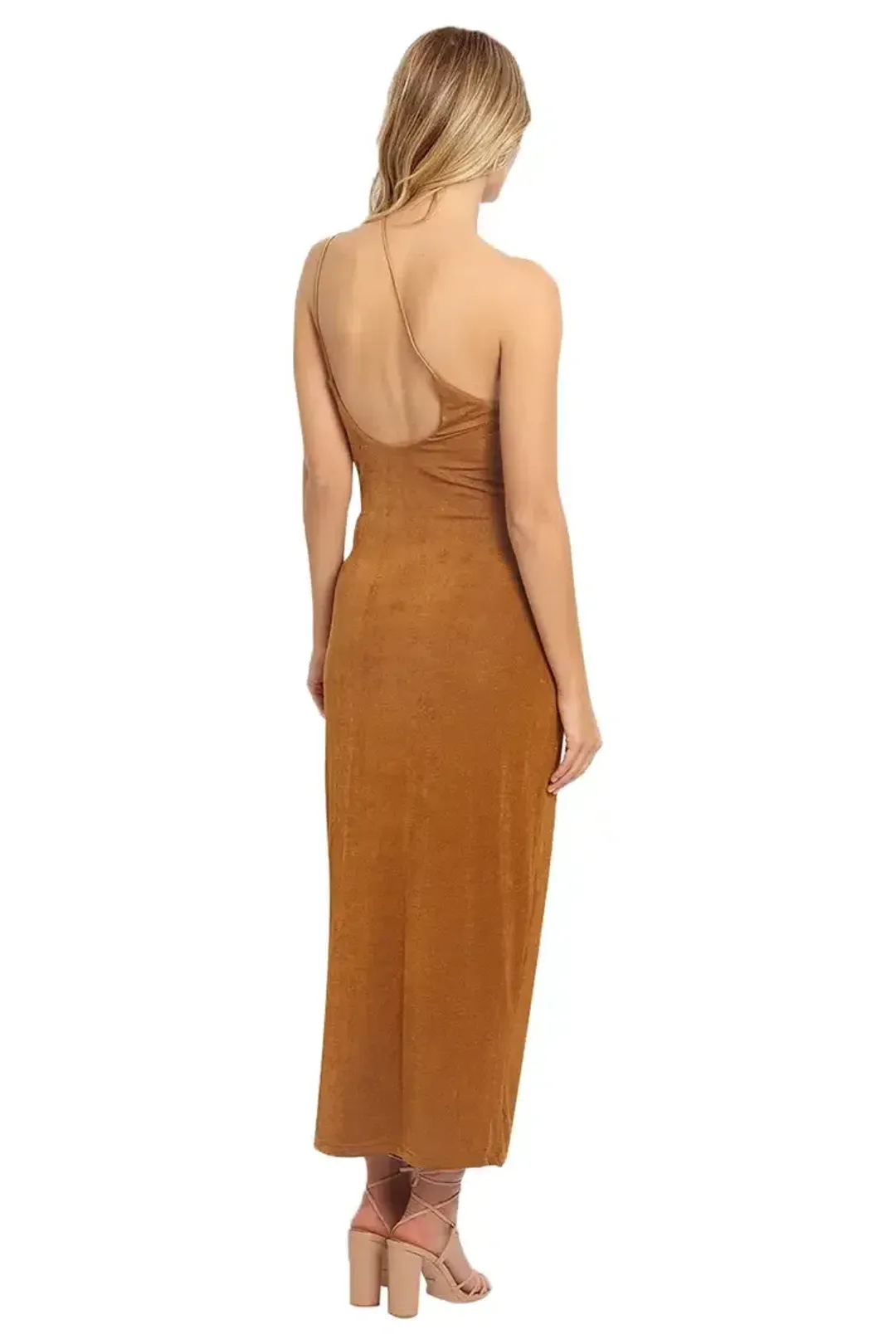 MISHA Saira Midi Dress Brown Size 12 for rent on The Volte - main image