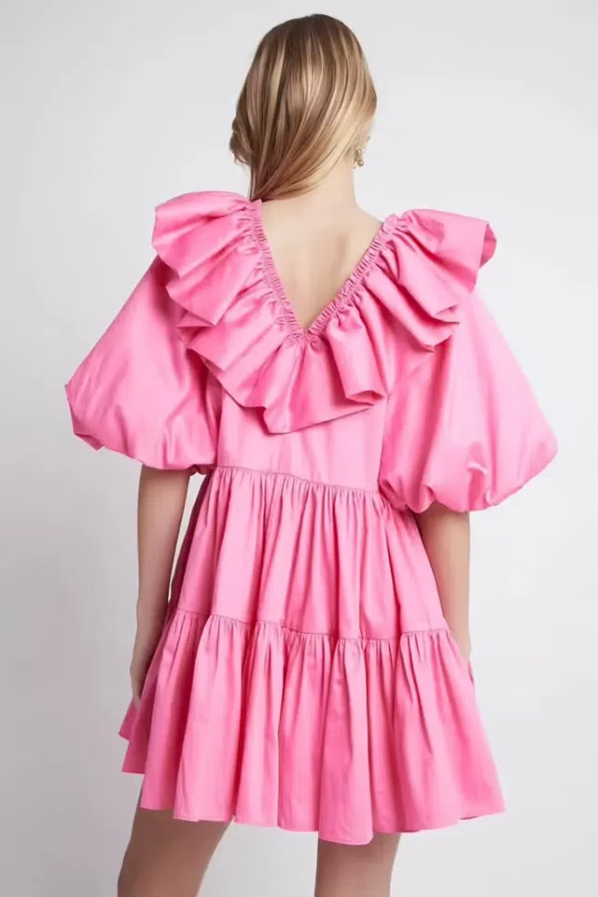 Aje Solstice Ruffle Tiered Smock Dress Pink Size AU 4 - Image 3
