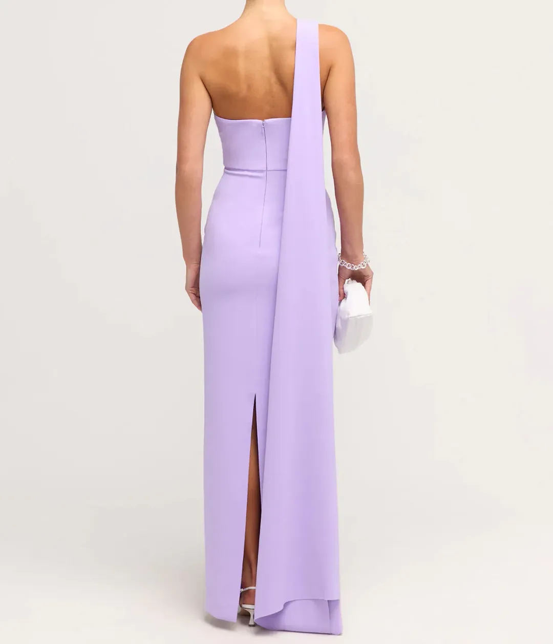 Solace London Demi Woven Crepe Dress in Lilac Size AU 8 for rent on The Volte - main image