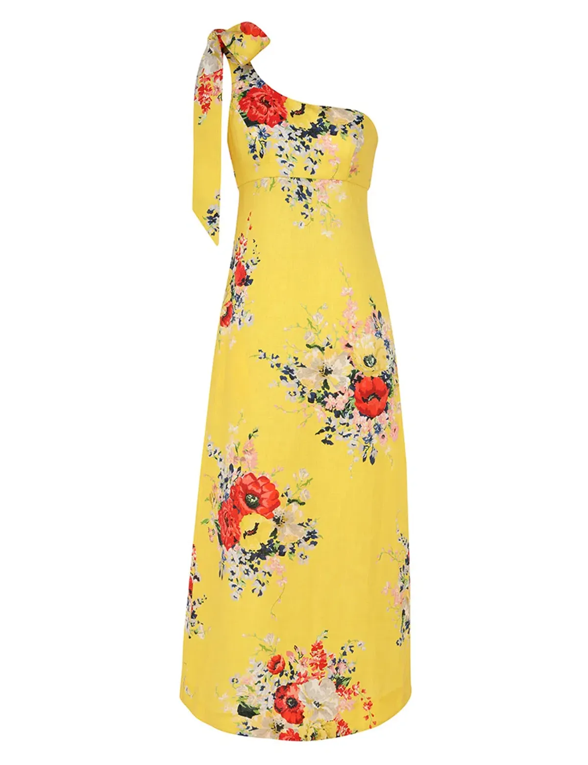Zimmermann Alight Asymmetric Midi Dress Yellow Size 0 / AU 8 - Image 3