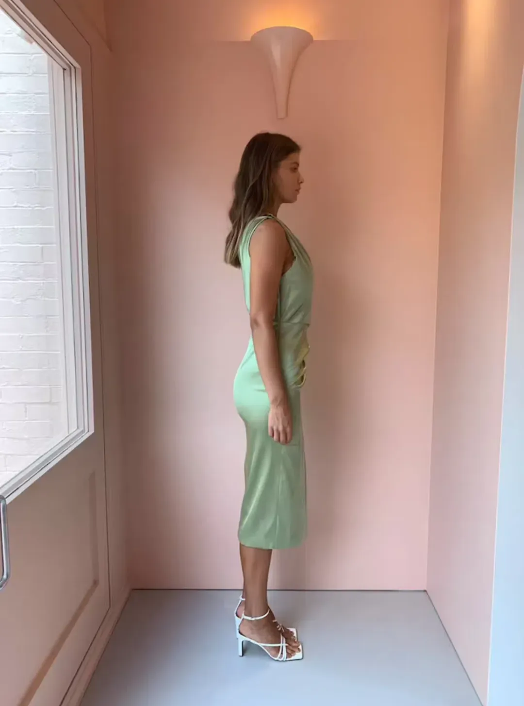 Manning Cartell Style Code Asym Midi Dress in Pistachio Green Size AU 6 for rent on The Volte - main image