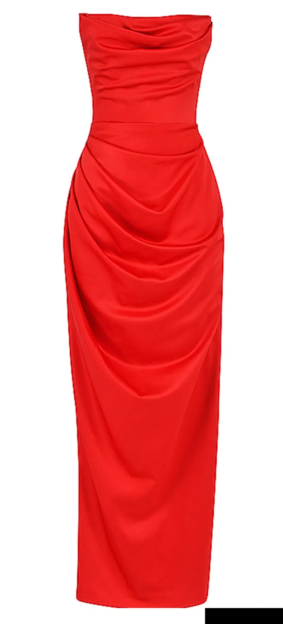 House of CB Adrienne Scarlet Satin Strapless Gown size 12 - Image 6