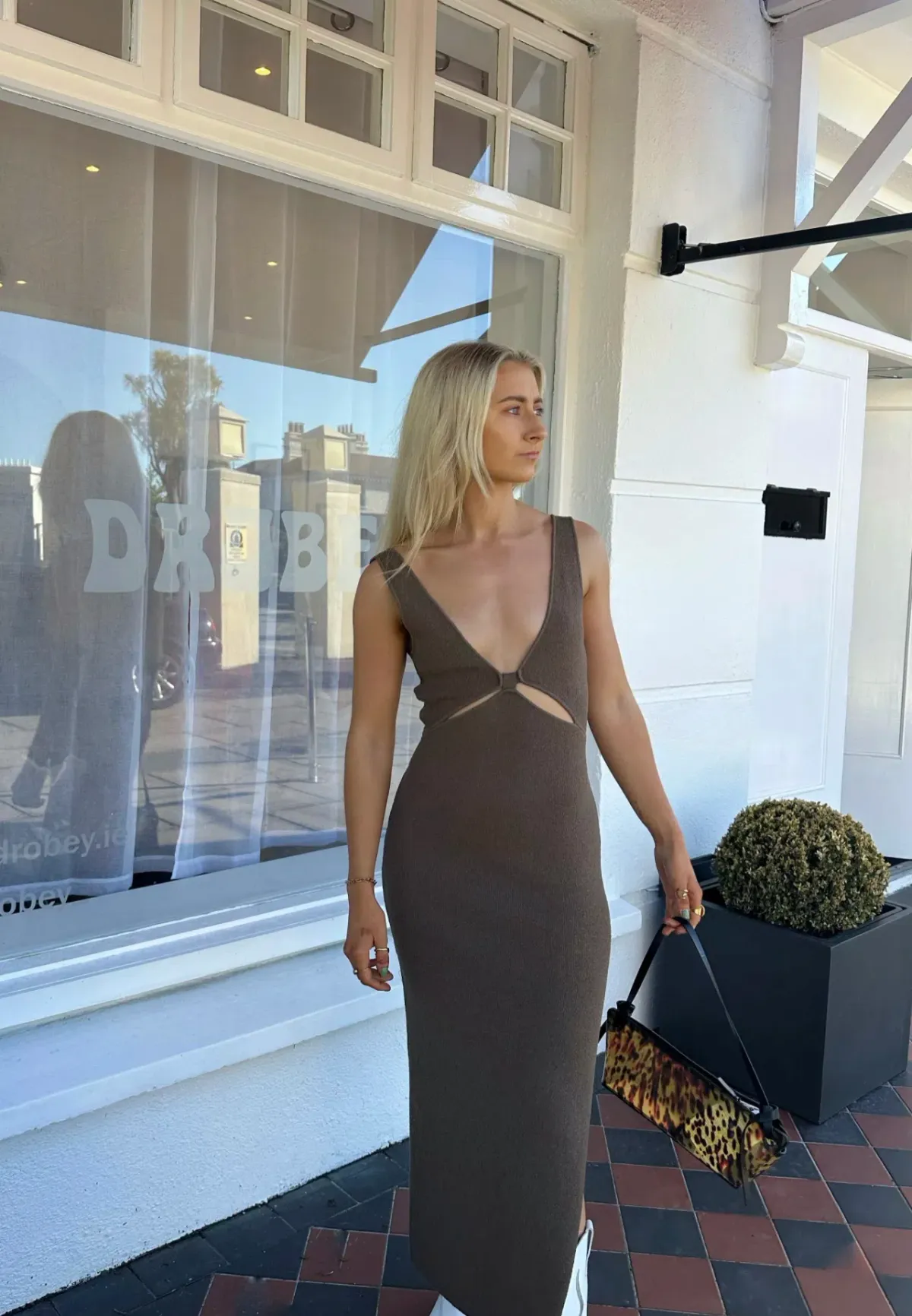 Bec & Bridge Zahara Knit Midi Dress Twig Brown Size XS/Au 6  - Image 4