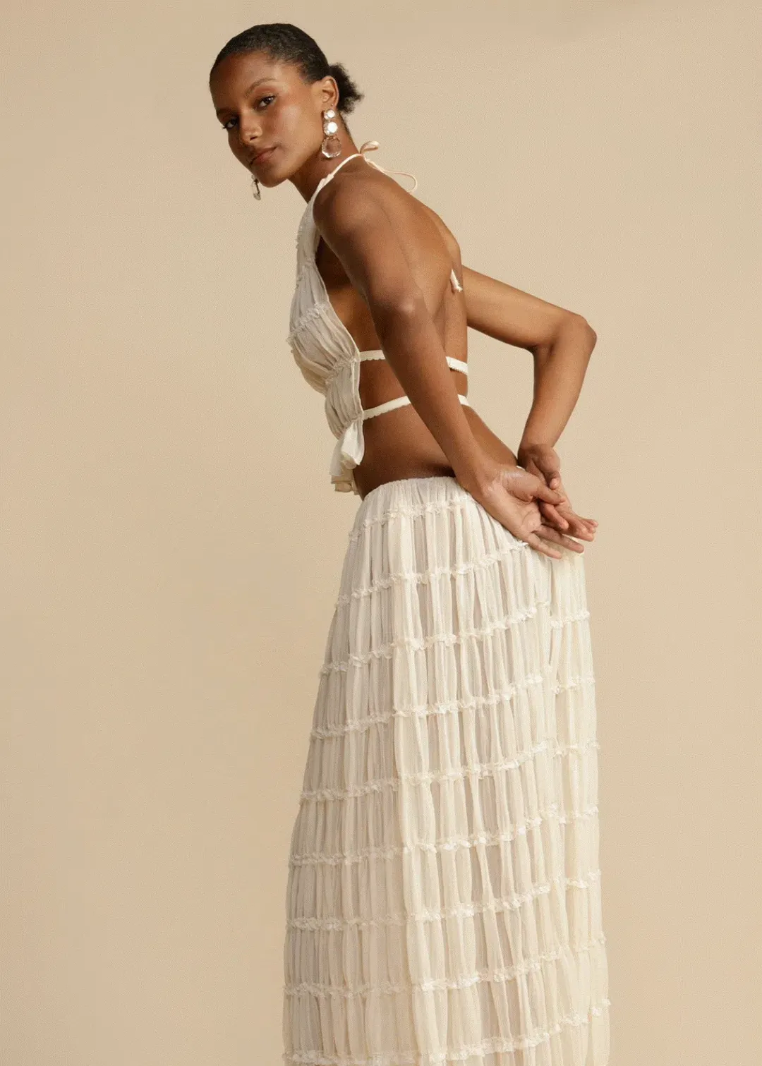 Arcina Ori Juliette Halter And Skirt Set In Size Small/Au 8 for rent on The Volte - main image