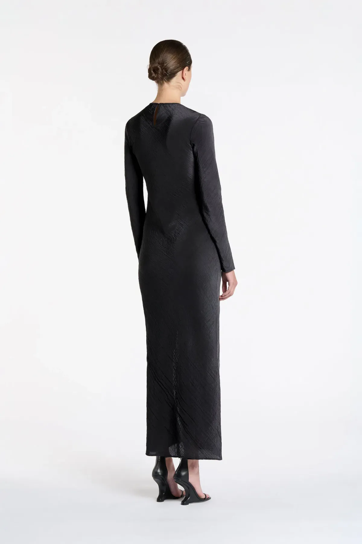 Sir the Label Suri Long Sleeve Dress With Side Split Black Size 8 - Image 2