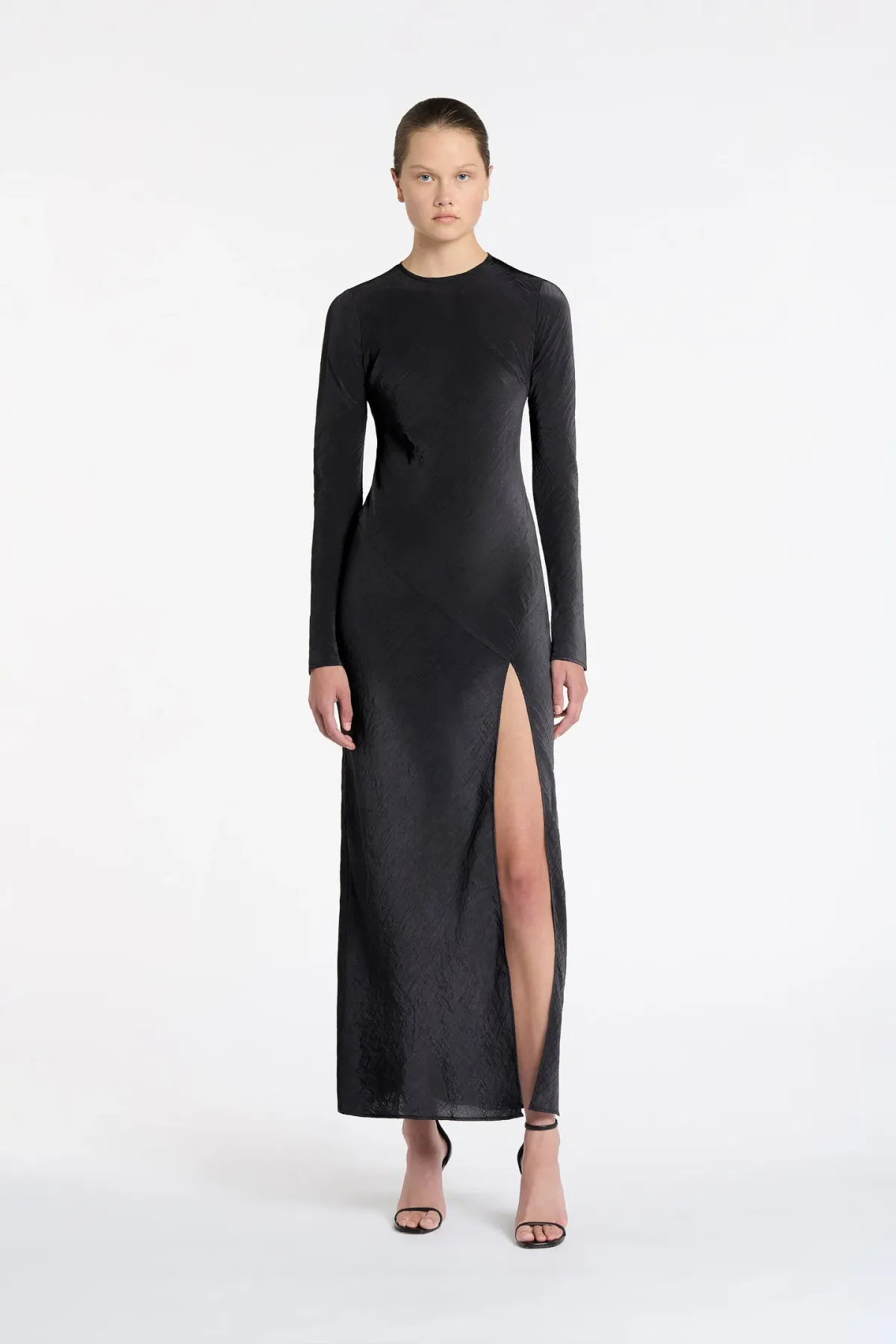 Sir the Label Suri Long Sleeve Dress With Side Split Black Size 8 - Image 1