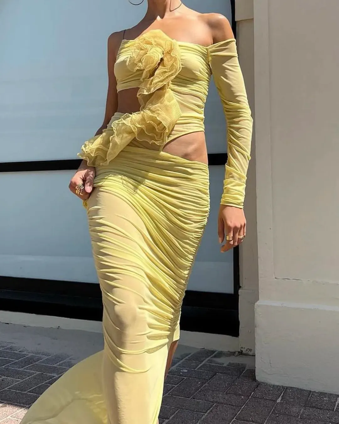 BEC & BRIDGE SPIRAL CRUSH ASYM MAXI | CITRUS - SIZE 10 for rent on The Volte - main image