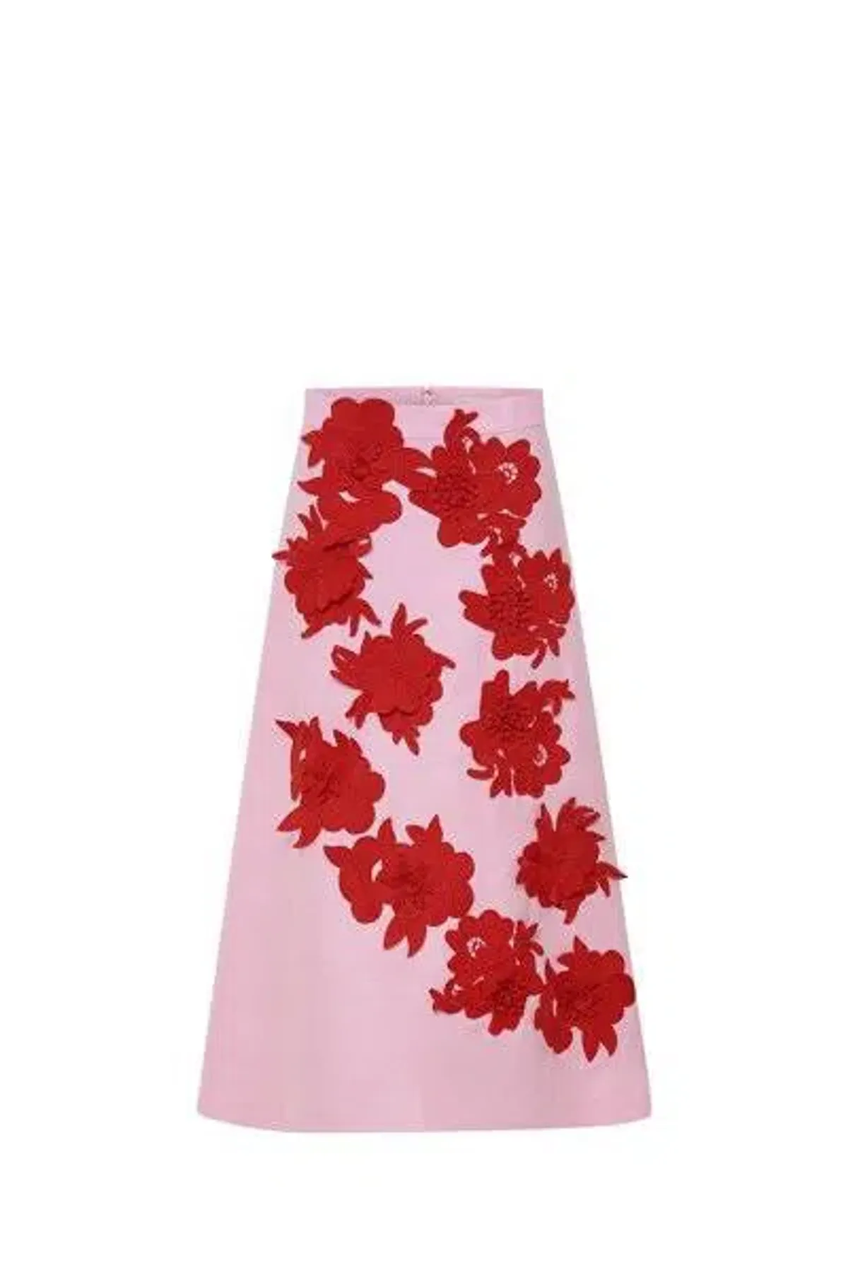 Oroton Contrast 3D Flower Skirt A-Line in Rose/Poppy Size AU 8 - Image 3
