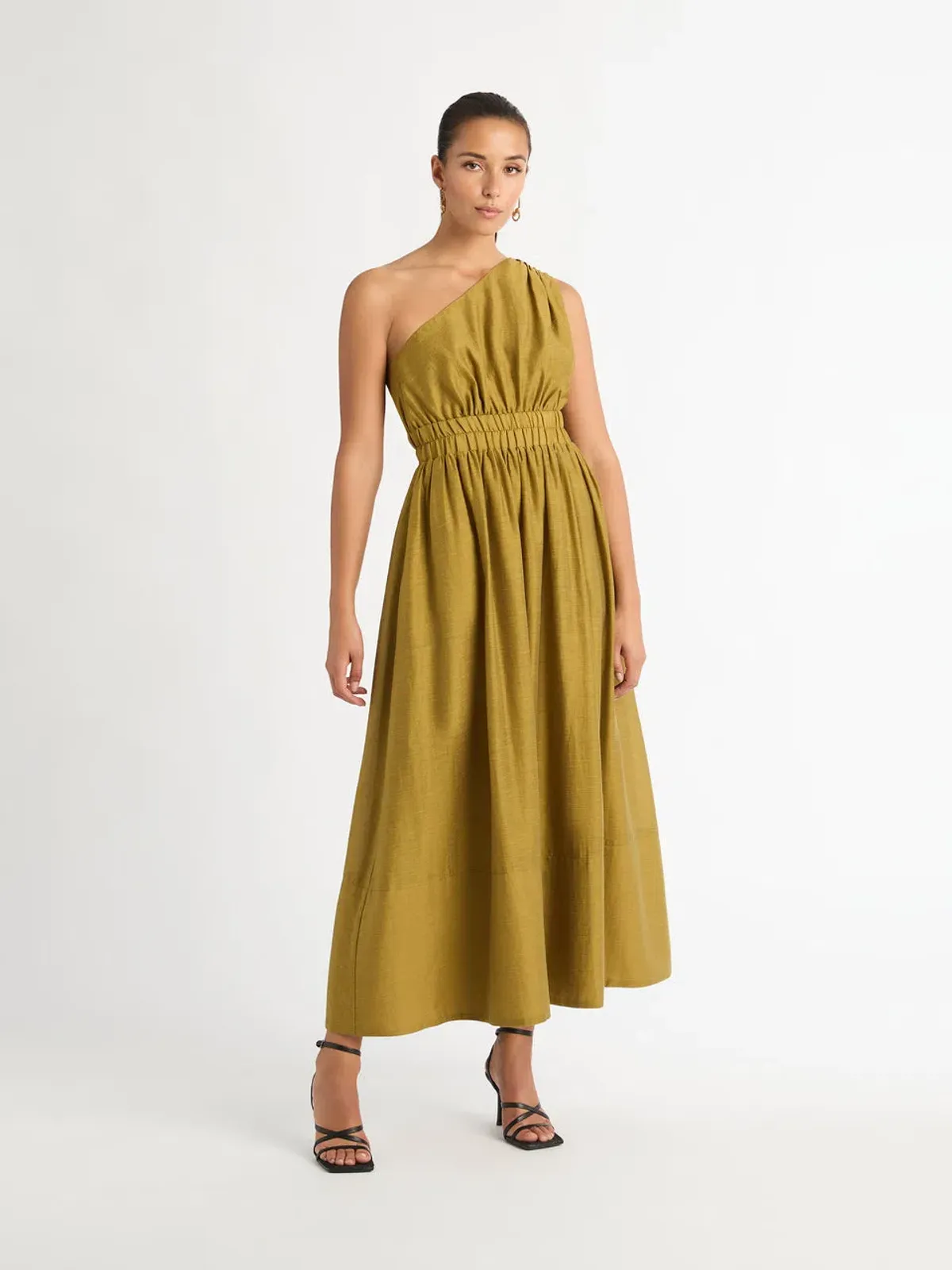 Sheike Gemma Maxi Dress Olive Green Size AU 8 - Image 3