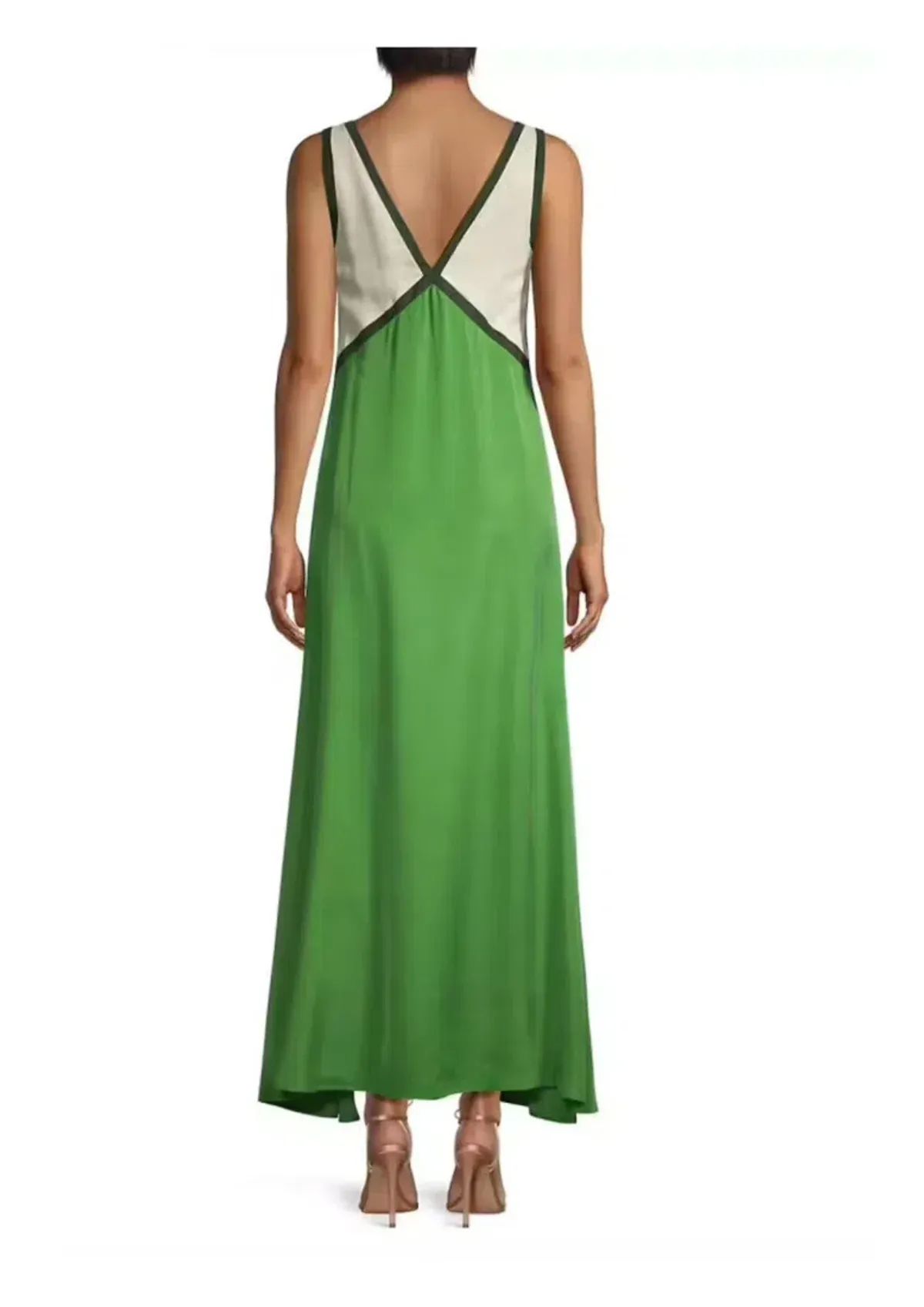 Sancia Naomi Colorblocked Maxi Dress Green Size AU 8 - Image 3