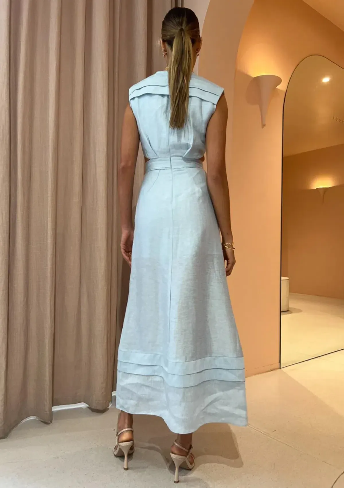 Acler Telford Dress Cloud Blue Size 10 - Image 2