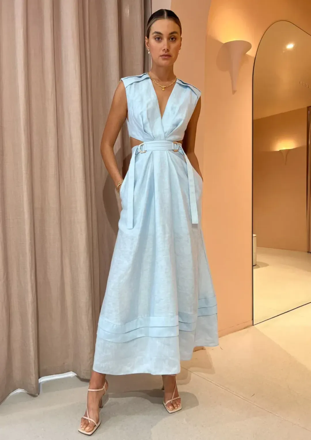Acler Telford Dress Cloud Blue Size 10 for rent on The Volte - main image