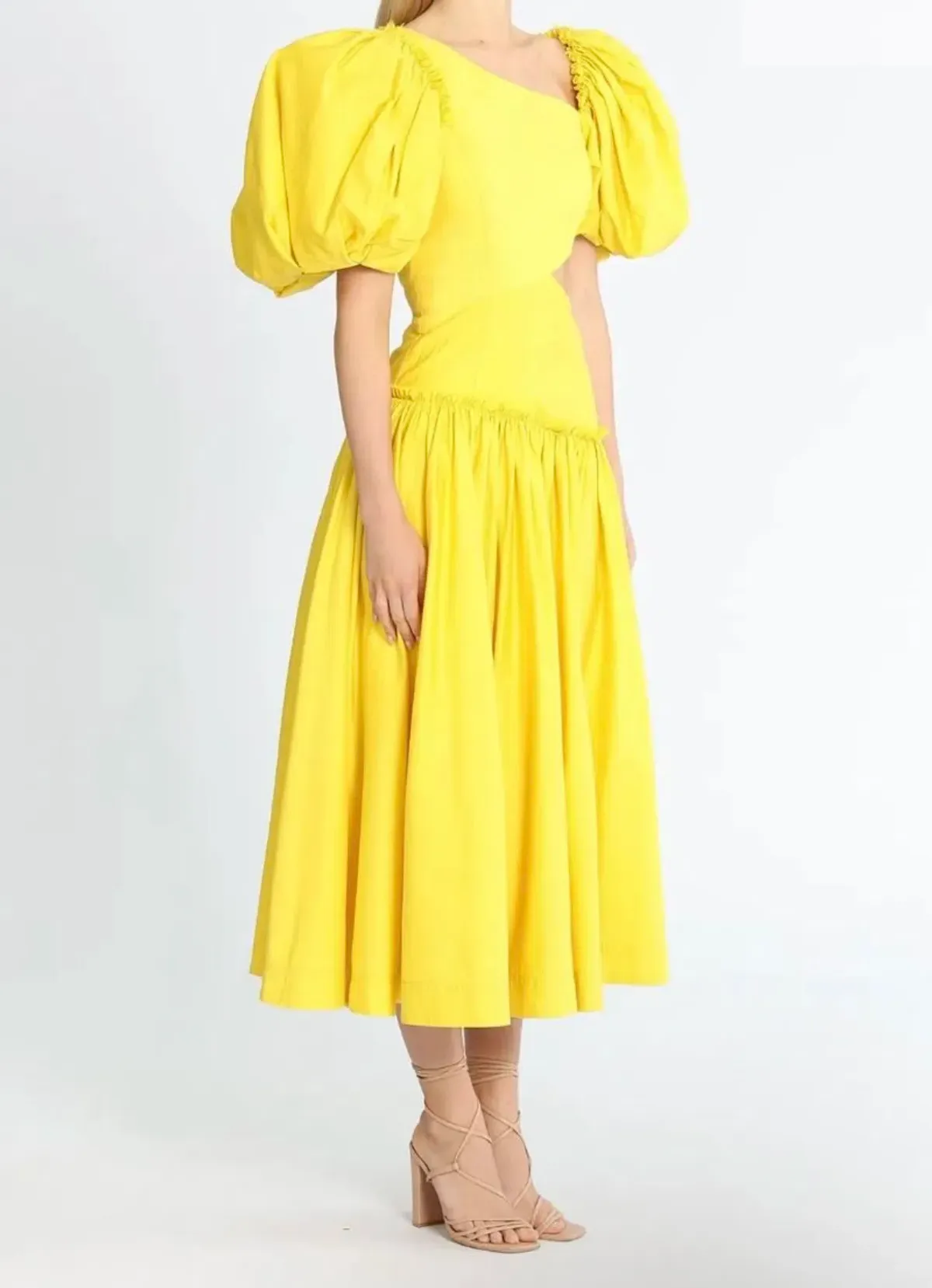 Aje Chateau Cut Out Midi Dress Sun Shower Yellow Size 10 - Image 7