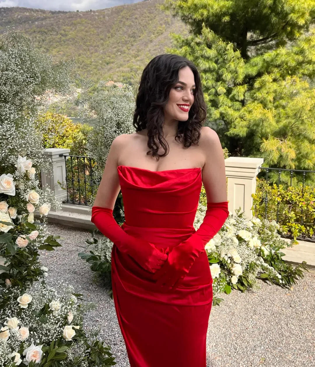House of CB Adrienne Satin Strapless Dress Red Size S/ AU 8 for rent on The Volte - main image