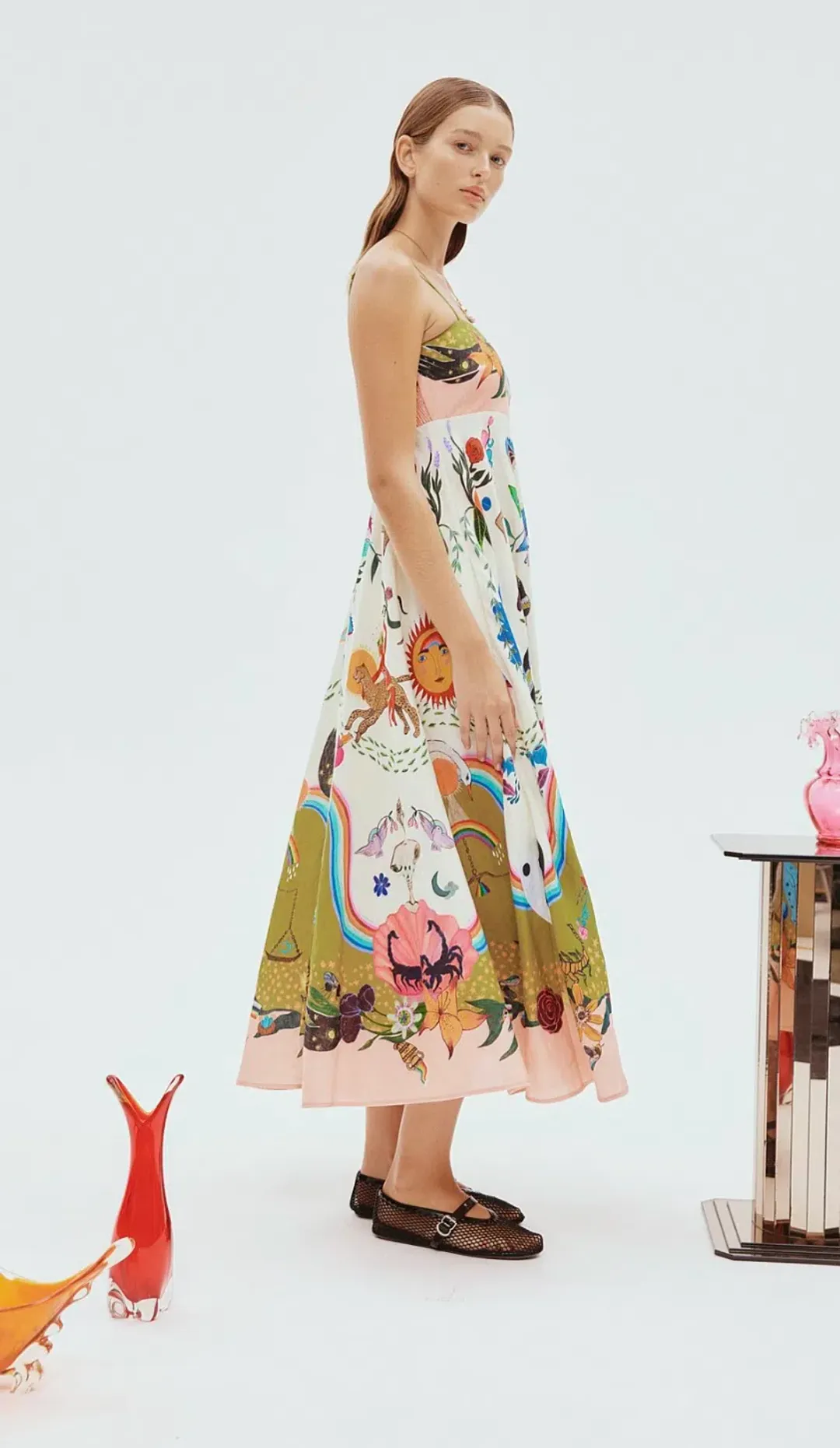 Alemais Evergreen Sundress Multi Print Size 10 for rent on The Volte - main image