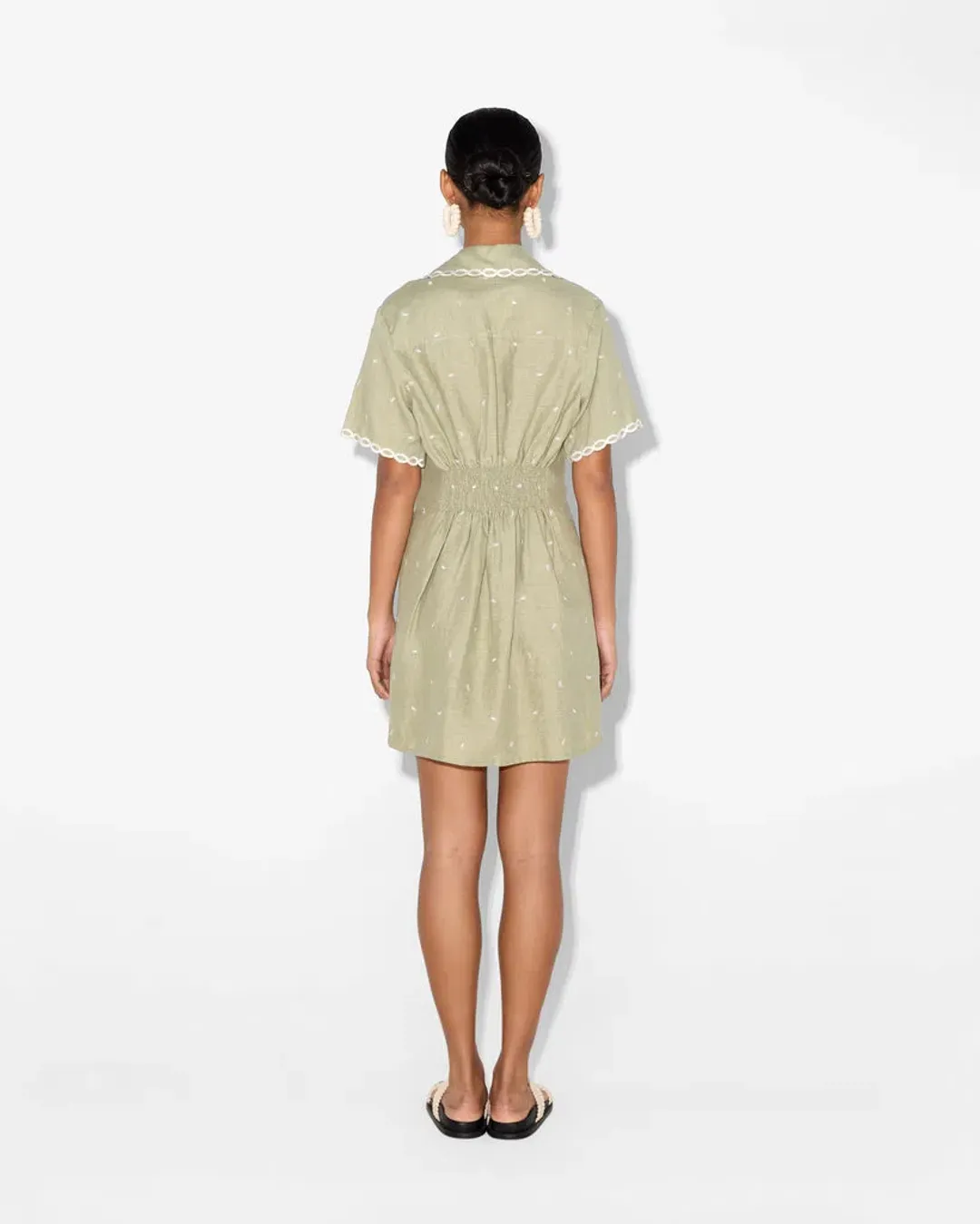 Magali Pascal La Mer Shirt Dress Green Size 12 for rent on The Volte - main image