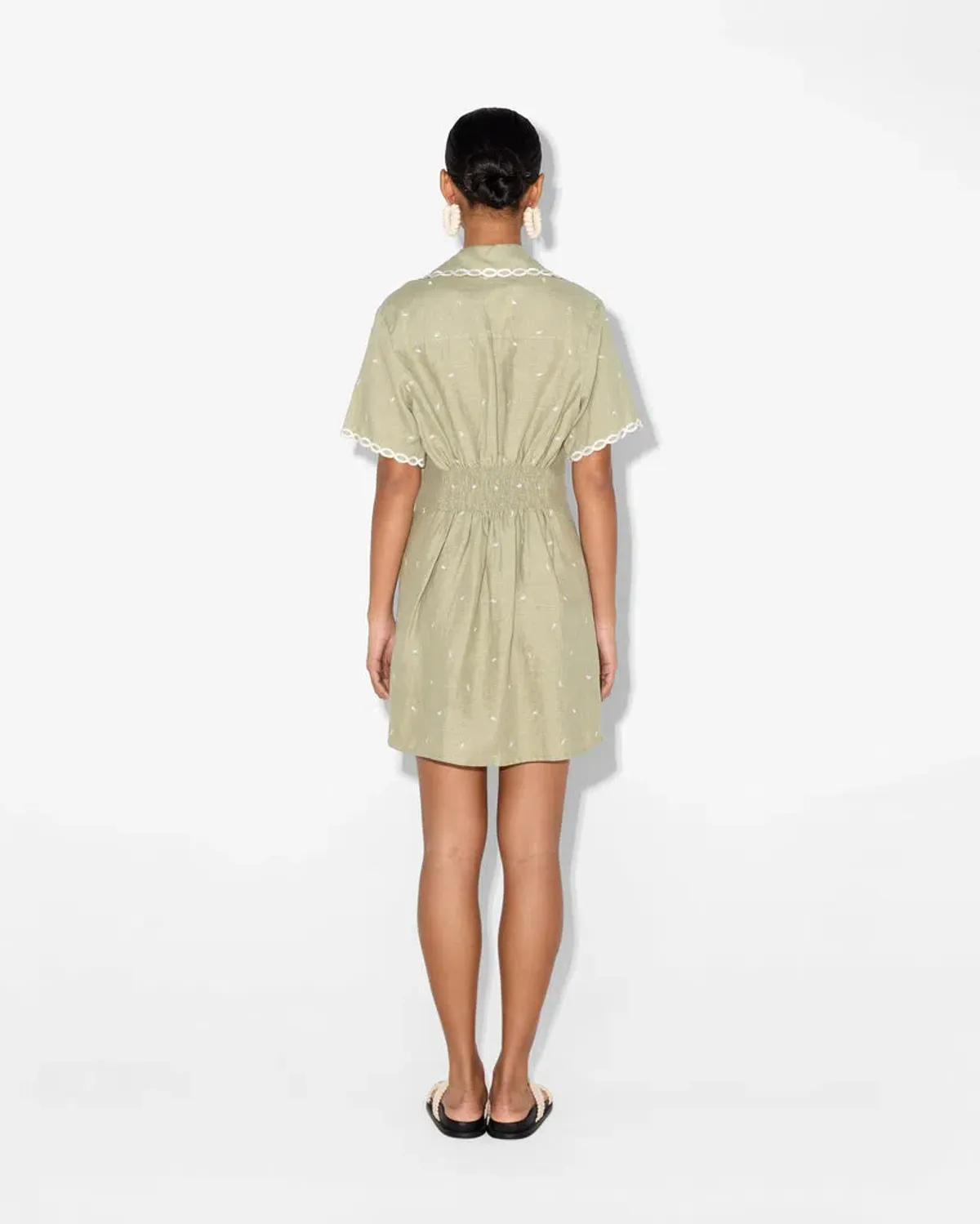 Magali Pascal La Mer Shirt Dress Green Size 12 - Image 3