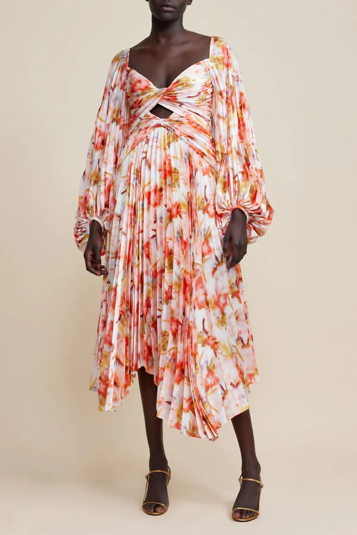 Acler Auroa Midi Dress Rouge Medley Floral Size 8 - Image 1