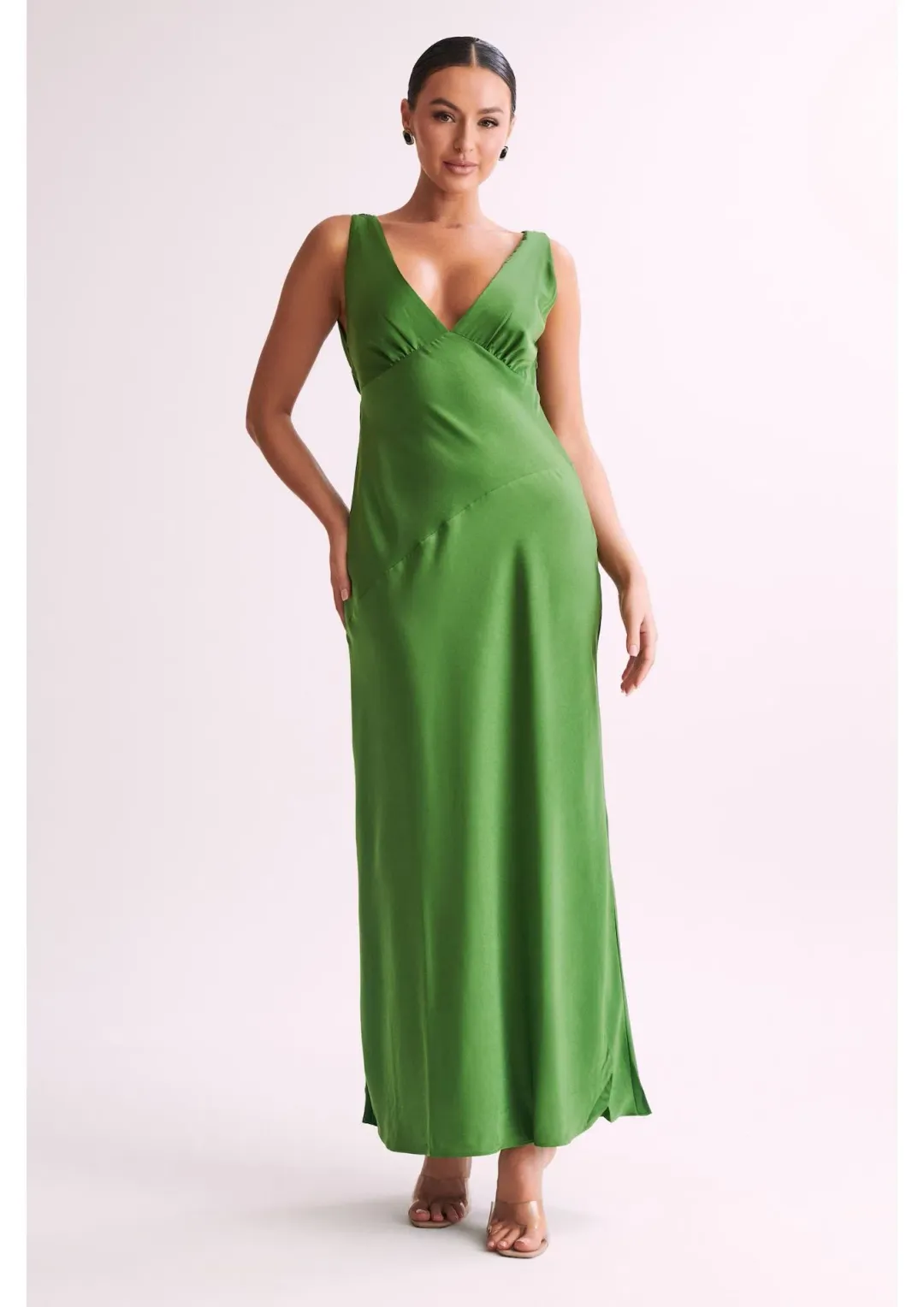 Meshki Nadia Satin Maxi Dress Green Size S / AU 8 for rent on The Volte - main image