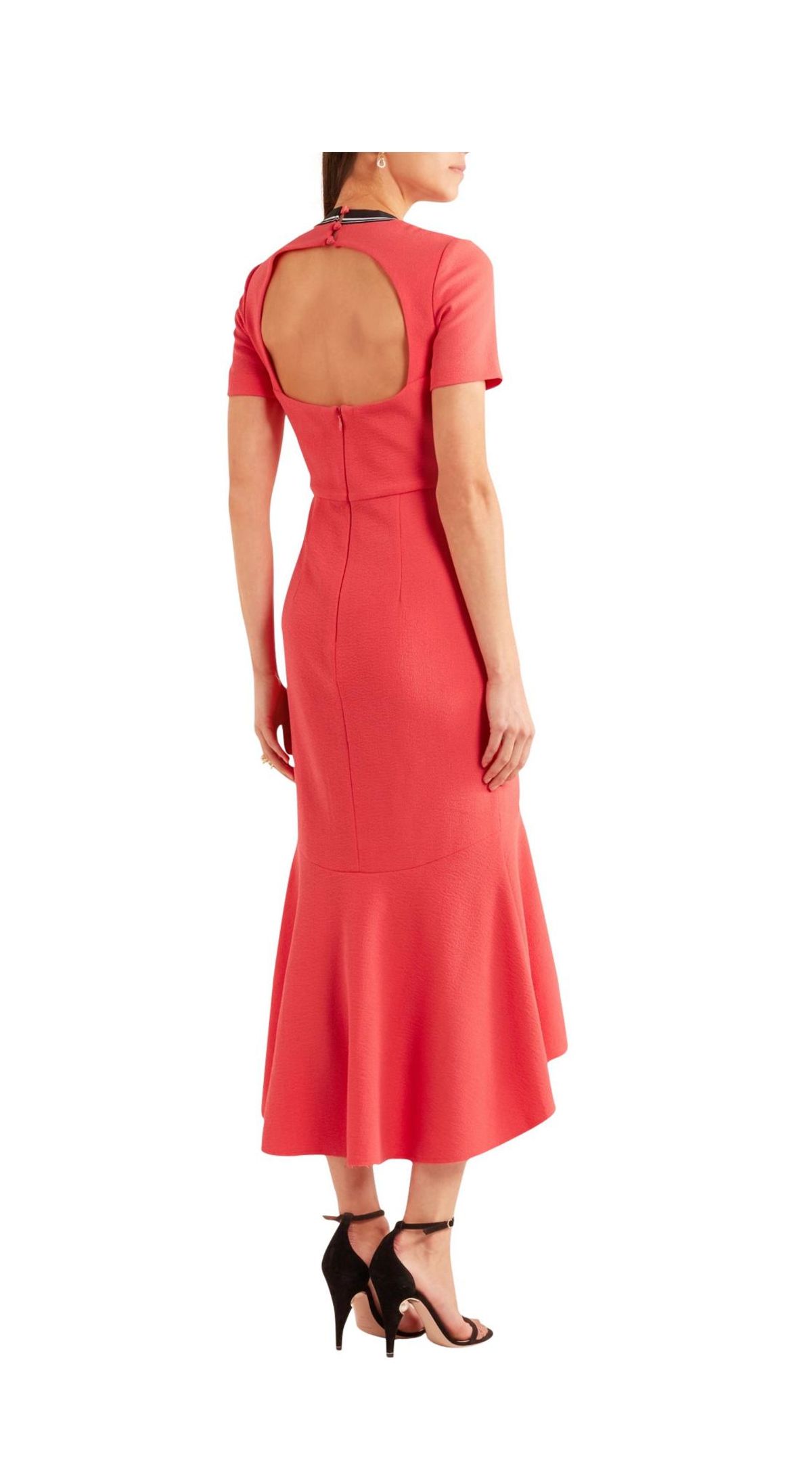 Rebecca Vallance Open Back Midi Dress Peach Size 6  - Image 2