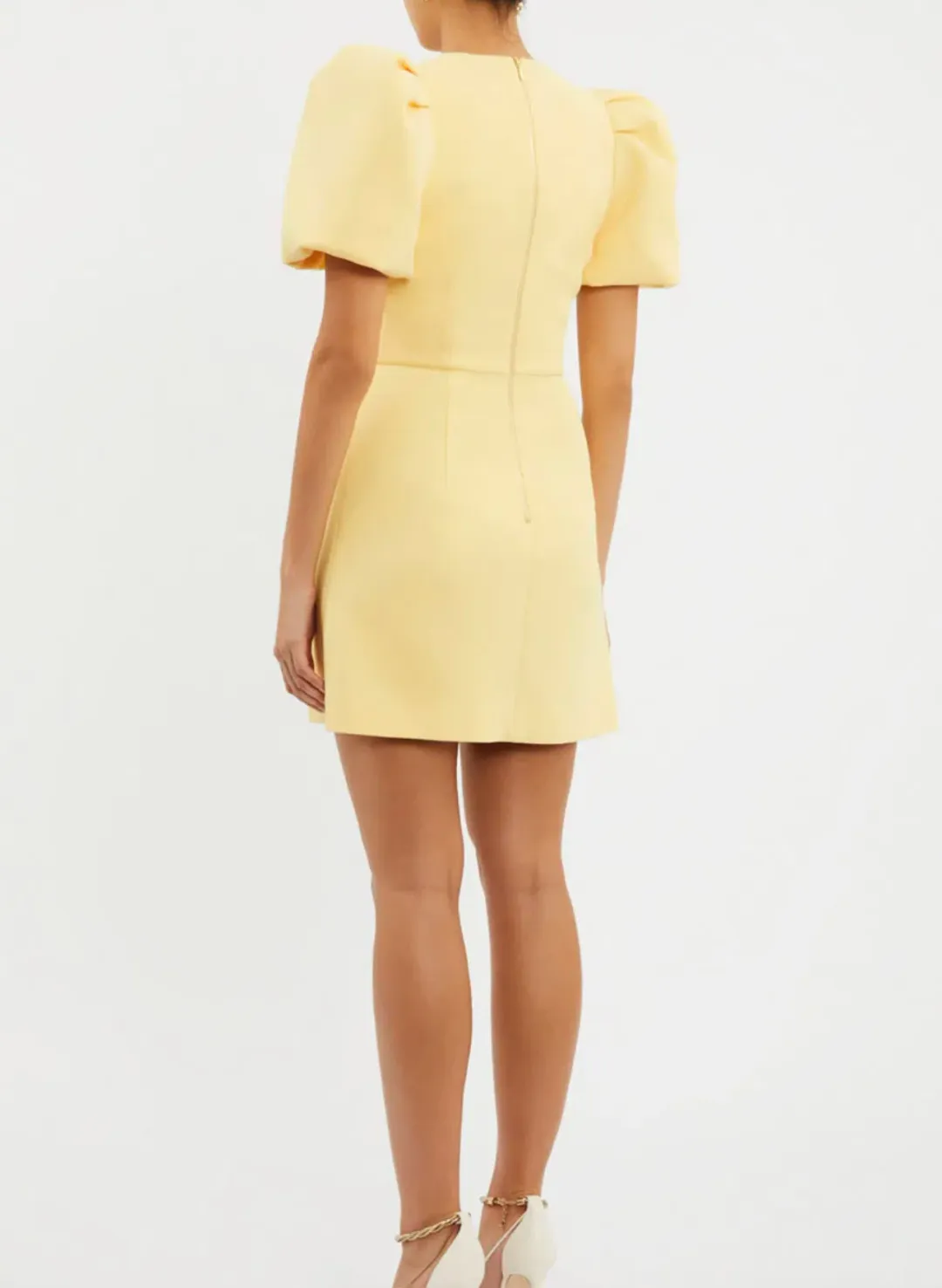 Rebecca Vallance Chloe Bow Mini Dress Yellow Size 6 for rent on The Volte - main image