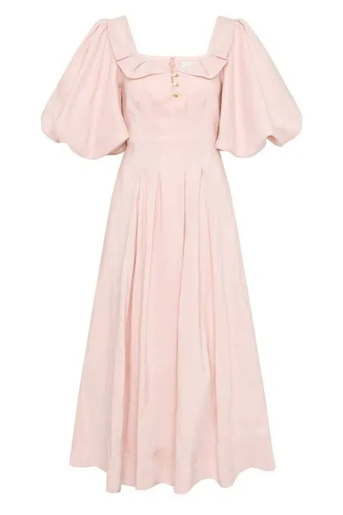 Aje Jessica Frill Midi Dress soft pink size 6 - Image 5