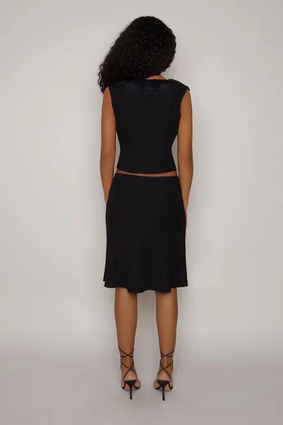 Danielle Guizio Paloma Lace Top And Skirt Set Black Size XS/Au 6 - Image 2