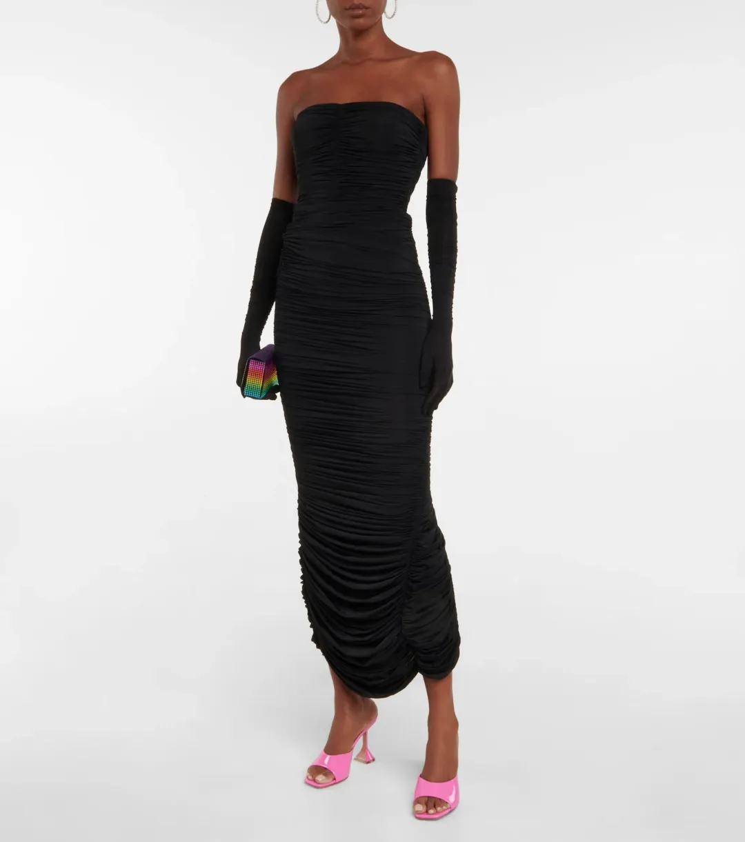 Alex Perry Haynes Strapless Gown With Gloves Black Size 6 for rent on The Volte - main image