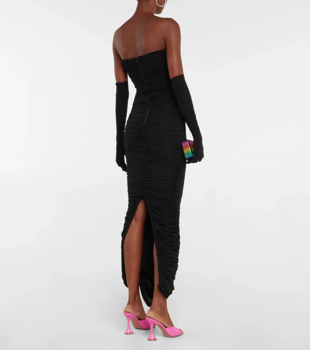 Alex Perry Haynes Strapless Gown With Gloves Black Size 6 for rent on The Volte - main image