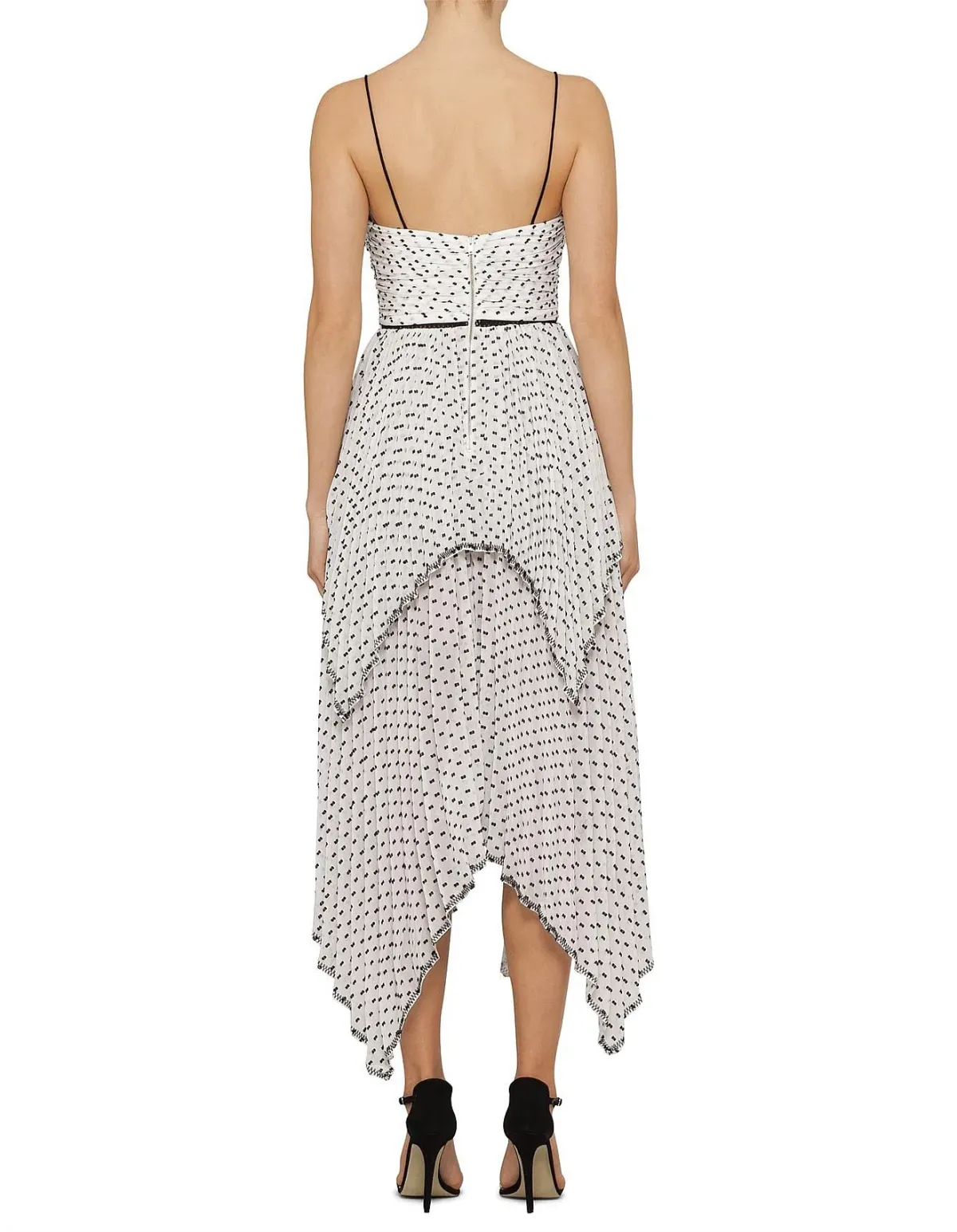Self-Portrait Plumetis Tiered Midi Dress Print Size 12 - Image 3