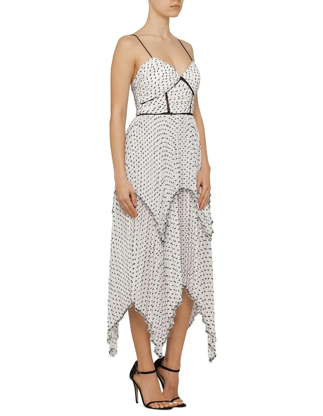 Self-Portrait Plumetis Tiered Midi Dress Print Size 12 for rent on The Volte - main image