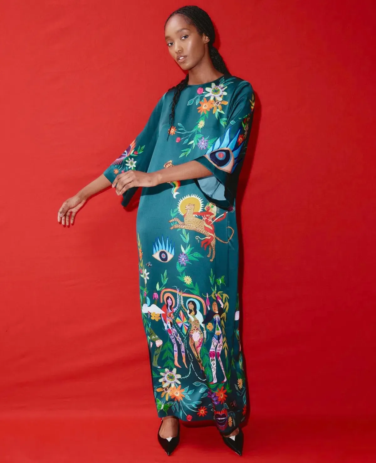 Alemais Agatha Midi Dress Multi Size 14 - Image 2