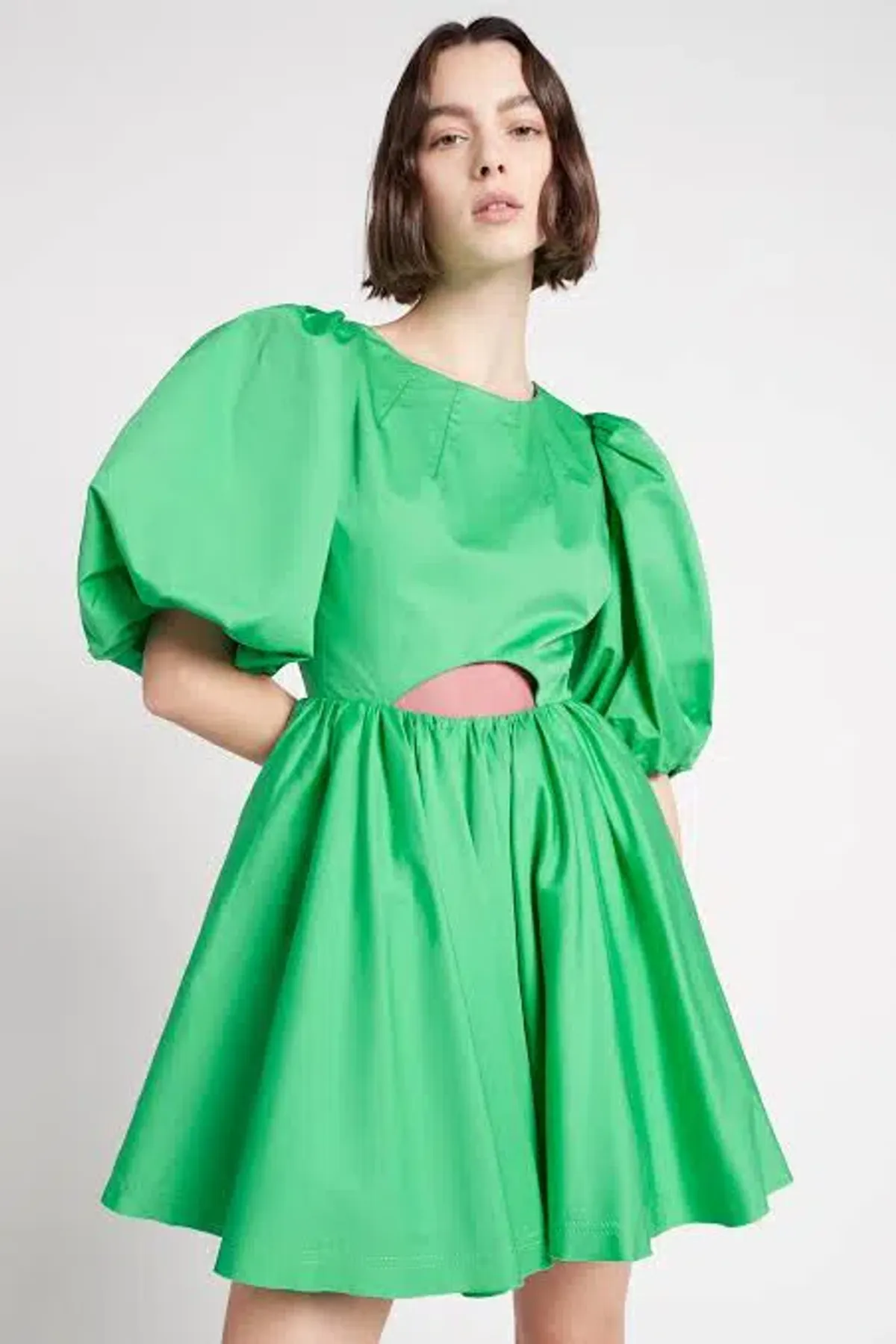 Aje Colette Abstract Cut Out Mini Dress Grass Green Size 8 - Image 2