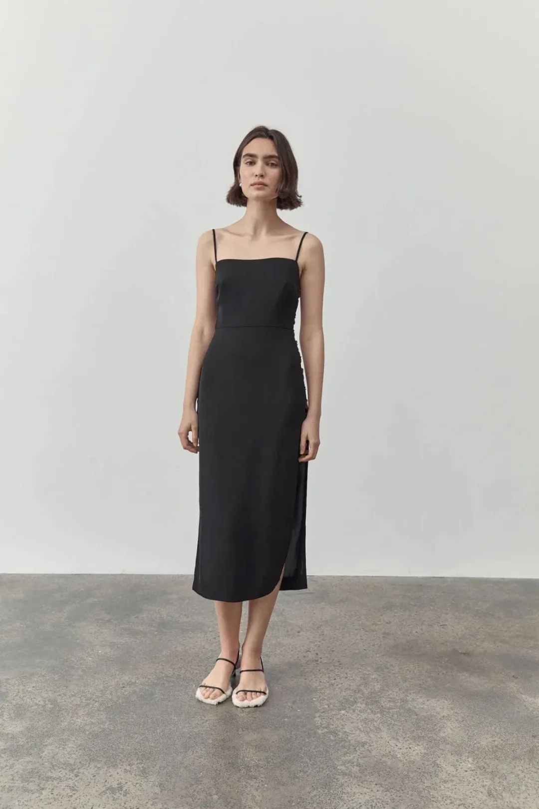 St. Agni Link Detail Midi Dress Black Size 6 for rent on The Volte - main image