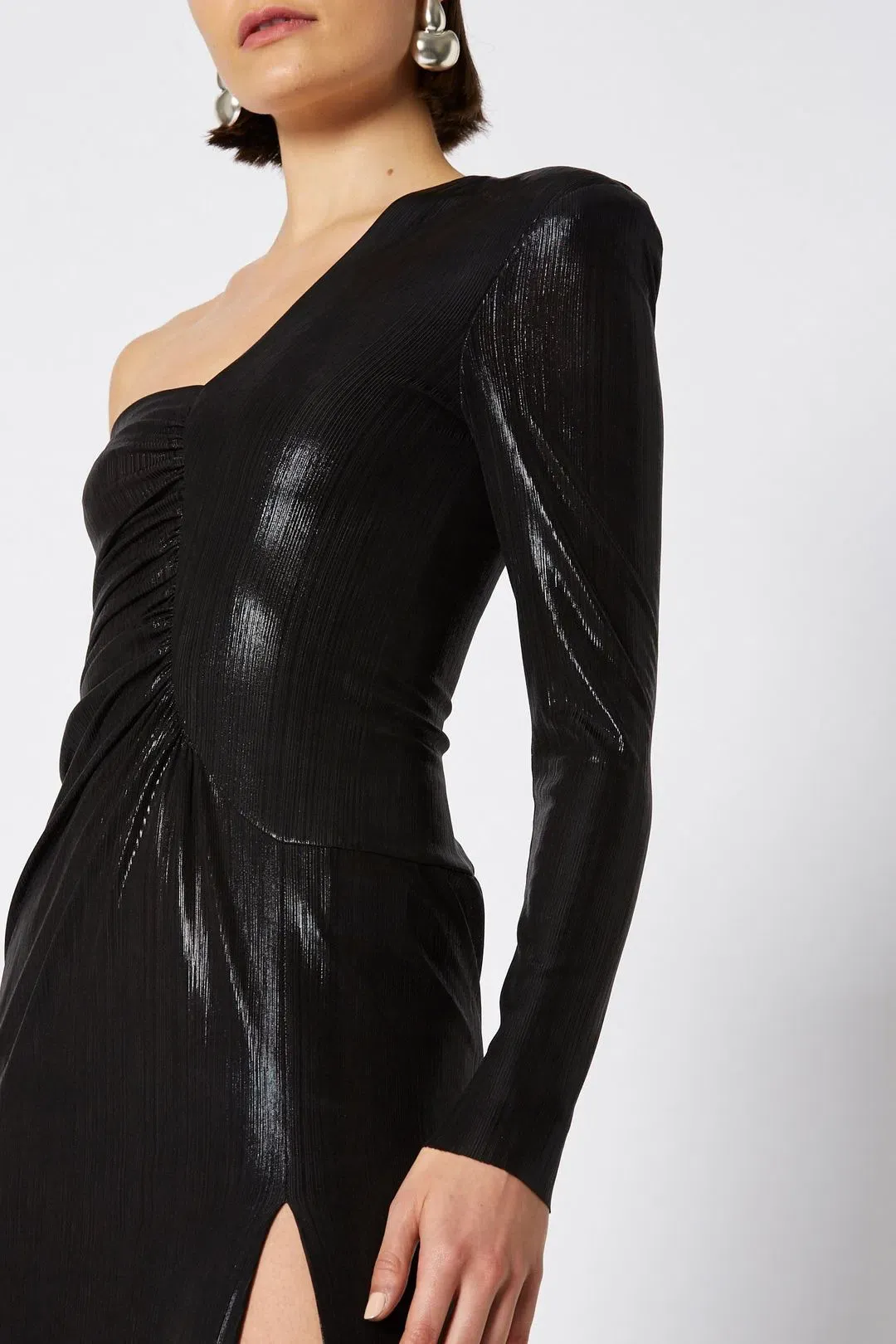 Scanlan Theodore Lacquer Jersey Gown Black Size 8 for rent on The Volte - main image