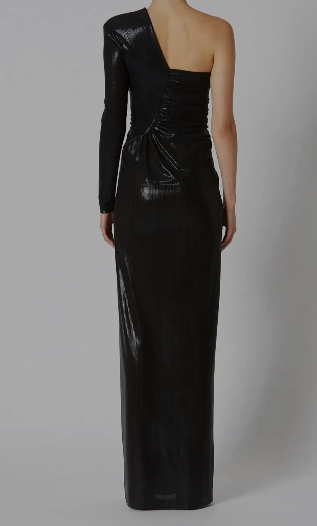Scanlan Theodore Lacquer Jersey Gown Black Size 8 - Image 3