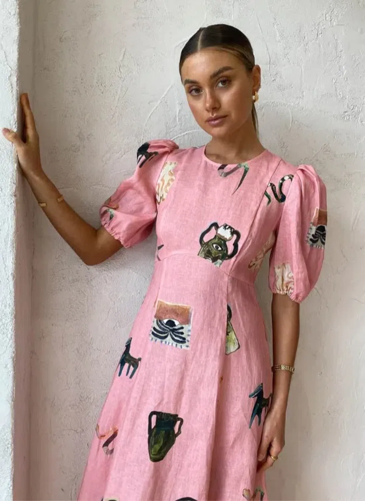 Alemais Cleo Midi Dress Pink Size 14 - Image 2