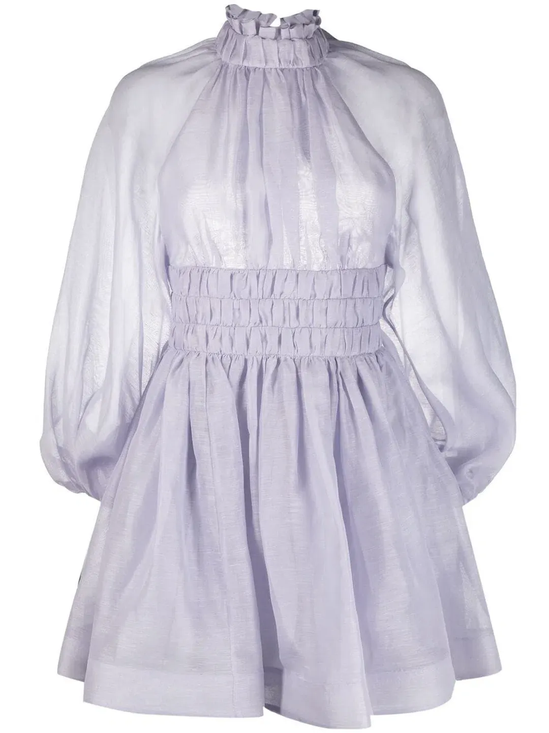 Zimmermann Luminous Long Sleeve Mini Dress Lavender Size 0 / AU 8  for rent on The Volte - main image
