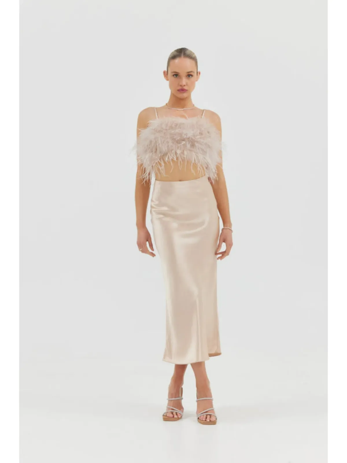 Bubish Iris Top & Harlow Skirt Champagne Size S / AU  8 - Image 1