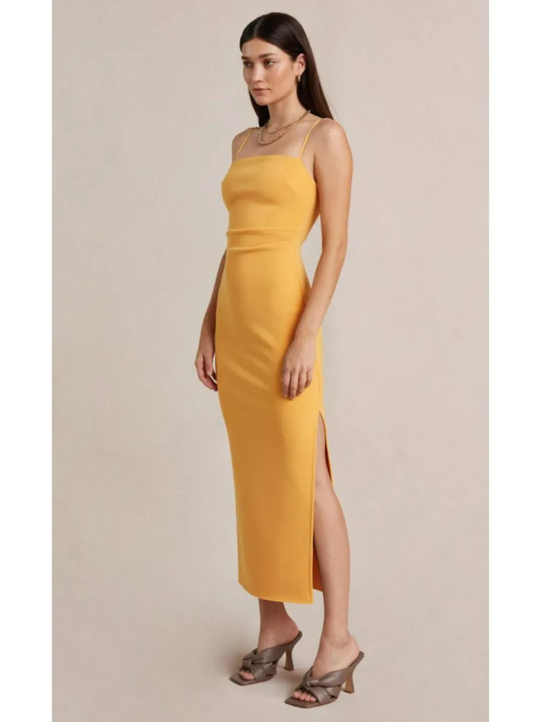 Bec & Bridge Cammi Midi Dress in Marigold Size AU 10 for rent on The Volte - main image